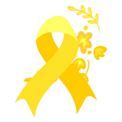 Suicide Prevention Month Yellow Floral Ribbon Sticker