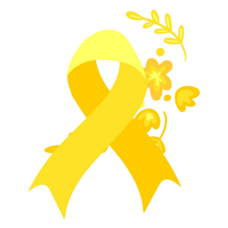 Suicide Prevention Month Yellow Floral Ribbon Sticker