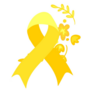 Suicide Prevention Month Yellow Floral Ribbon Sticker