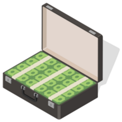 Suitcase Full of Money Sticker