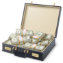 Suitcase Full of Stacks of Money Sticker