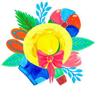 Summer Accessories For Travel And The Beach Sticker