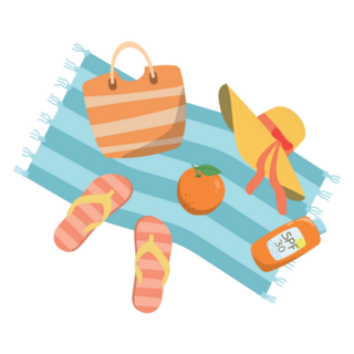 Summer Beach Day Orange Flip Flops Sticker