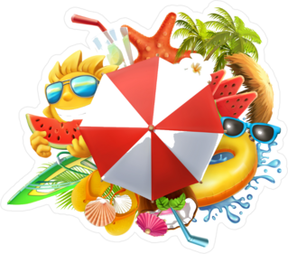 Summer Beach Items Sticker