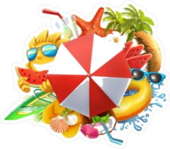Summer Beach Items Sticker