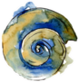 Summer Beach Seashell In Blue Watercolor Sticker