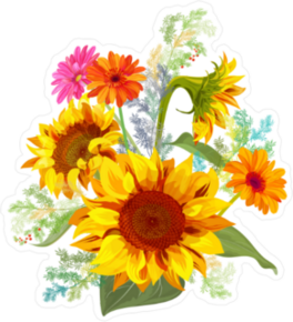 Summer Bouquet with Daisies Sticker