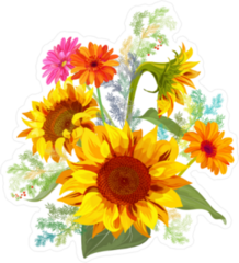 Summer Bouquet with Daisies Sticker