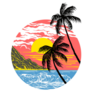 Summer California Sunset With Palm Trees Sticker