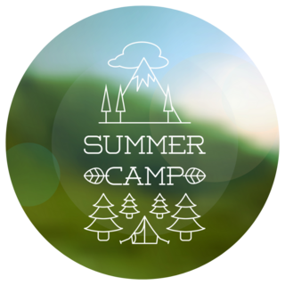 Summer Camp Outlined Lettering Sticker