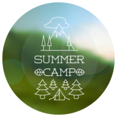 Summer Camp Outlined Lettering Sticker