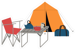 Summer Camping Setup Sticker
