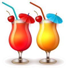Summer Cocktail Glasses Sticker