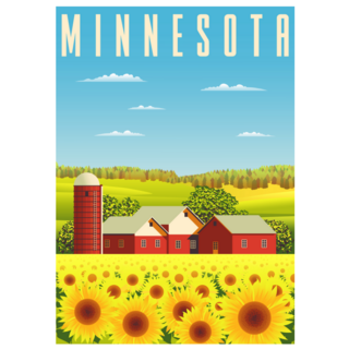 Summer Day In Minnesota Travel Poster Sticker