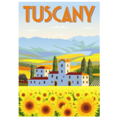 Summer Day In Tuscany, Italy Sunflower Sticker