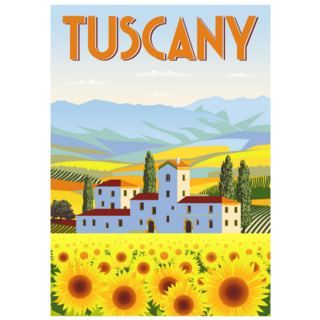 Summer Day In Tuscany, Italy Sunflower Sticker