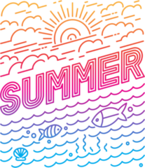 Summer Elements Linear Style Sticker