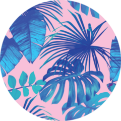 Summer Exotic Floral Tropical Banana Leaves In Blue Sticker