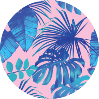 Summer Exotic Floral Tropical Banana Leaves In Blue Sticker