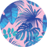 Summer Exotic Floral Tropical Banana Leaves In Blue Sticker