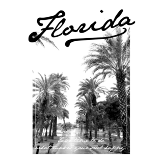 Summer Florida City Black And White Sticker
