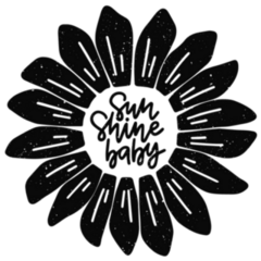 Summer Flower Sunshine Baby Lettering Sticker