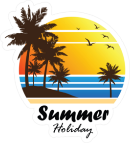 Summer Holiday Tropical Beach Sunset Sticker