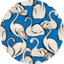 Summer Lake With Hand Drawn Swan Birds Pattern Sticker