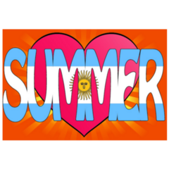 Summer Love Argentina Flag Lettering Sticker