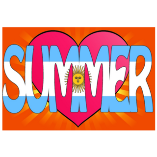 Summer Love Argentina Flag Lettering Sticker