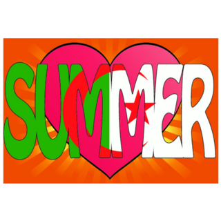 Summer Love With The Flag Of Algeria Sticker