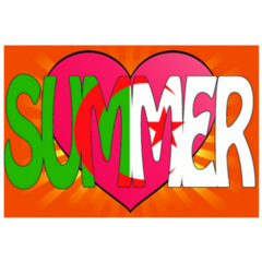 Summer Love With The Flag Of Algeria Sticker