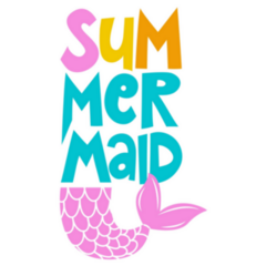 Summer Mermaid Cute Lettering Sticker