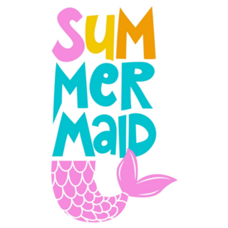 Summer Mermaid Cute Lettering Sticker