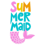 Summer Mermaid Cute Lettering Sticker