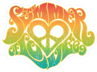 Summer Of Love Rainbow Hippy Sticker