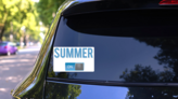 Summer On Switch Meme Sticker on a Rear Car Window (New) example