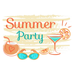 Summer Party Illustration Sticker