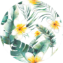 Summer Plumeria Flowers And Palms Pattern Sticker