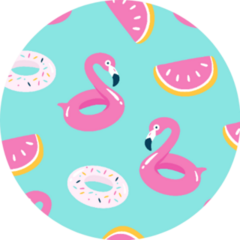Summer Pool Floaties With Flamingos Sticker