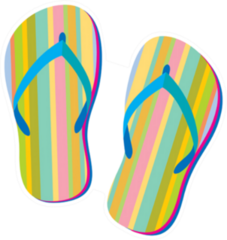 Summer Retro Flip Flops Sticker