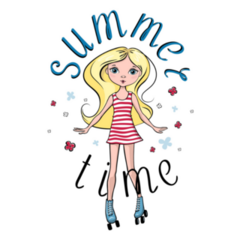 Summer Rollerblades Sticker