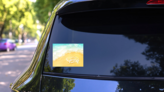 Summer Sea Surf Background Sticker on a Rear Car Window (New) example