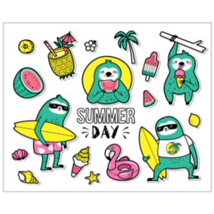 Summer Sloth Sticker Sheet 