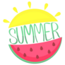Summer Sun and Watermelon Sticker