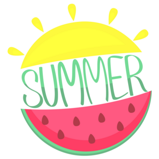 Summer Sun and Watermelon Sticker