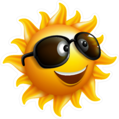 Summer Sun Face With Sunglasses Sticker