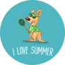 Summer Tennis Poster With Kangaroo Sticker