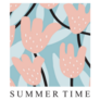 Summer Time Cute Abstract Floral Illustration Sticker