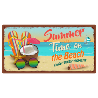 Summer Time On The Beach Banner Sticker